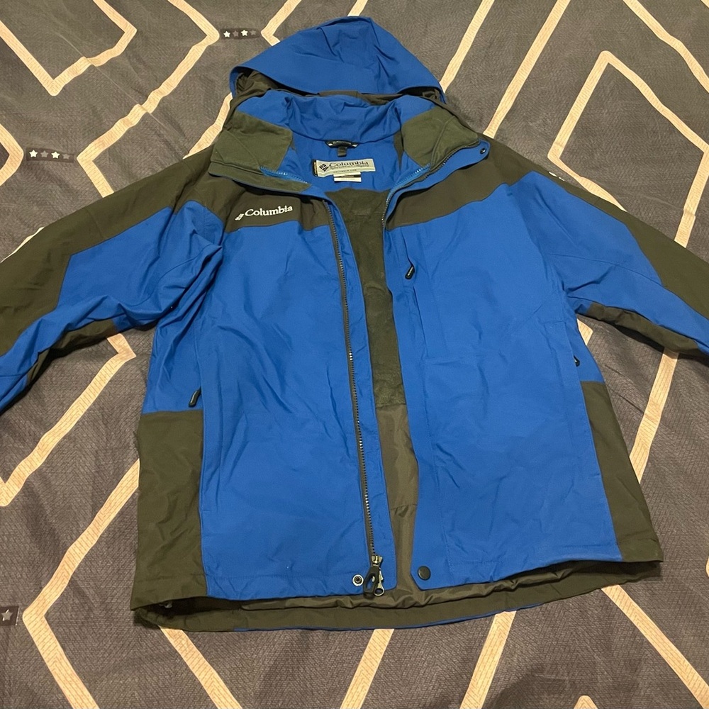 Columbia Blue and Black Hooded Jacket